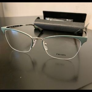 PRADA Eyeglasses Frame Italy Half Rim